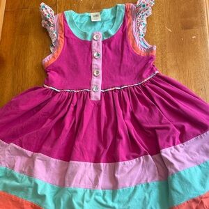 Wildflowers Pink and Teal Kids Dress